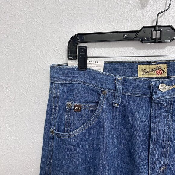 Wrangler 20X Jeans Mens 33X36 Med Blue Relaxed Straight Leg Style 23 Denim Jeans - Picture 4 of 12